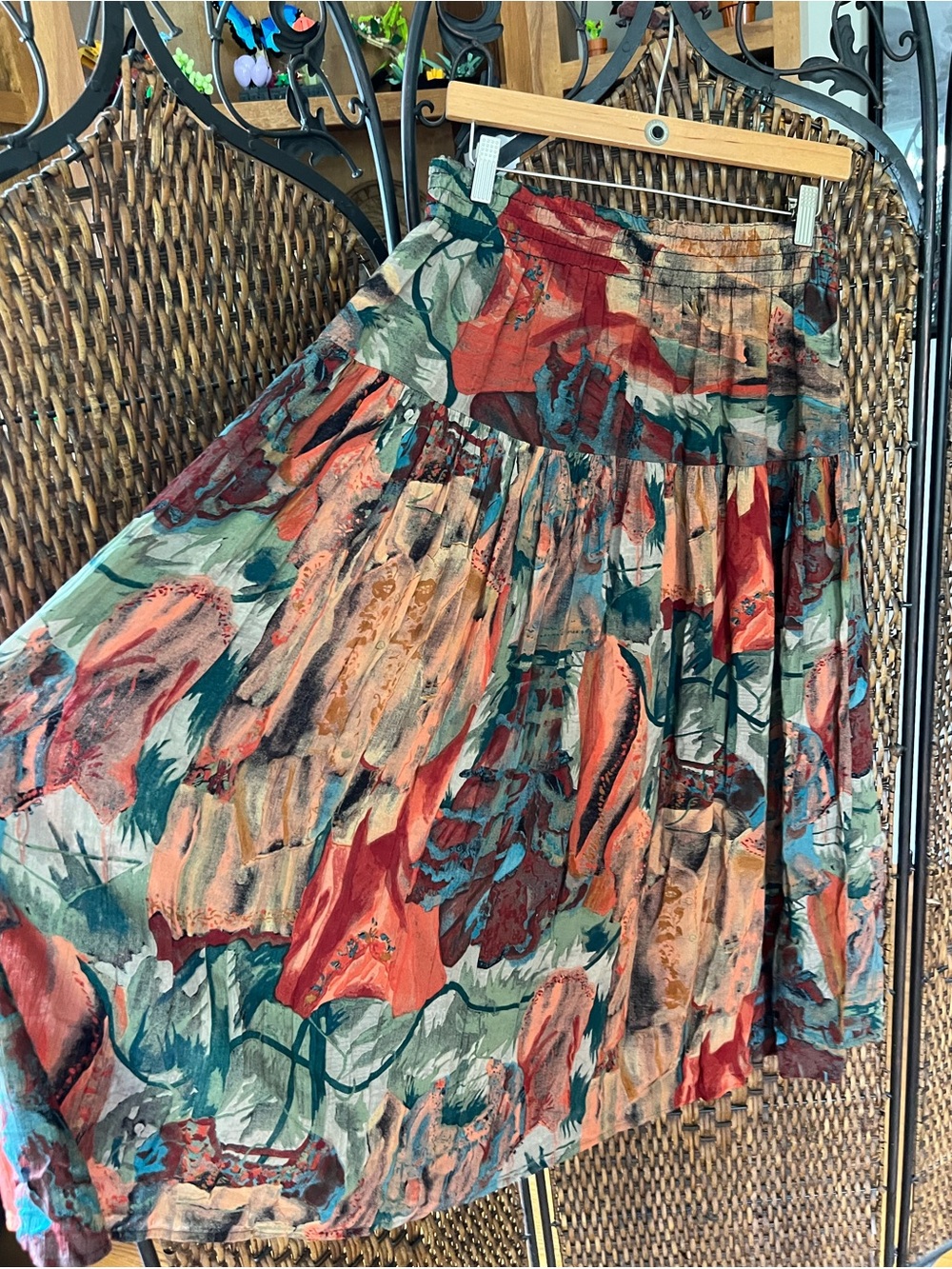 12 Carole Little Rayon Tiered Patterned Skirt - Picture 2 of 5